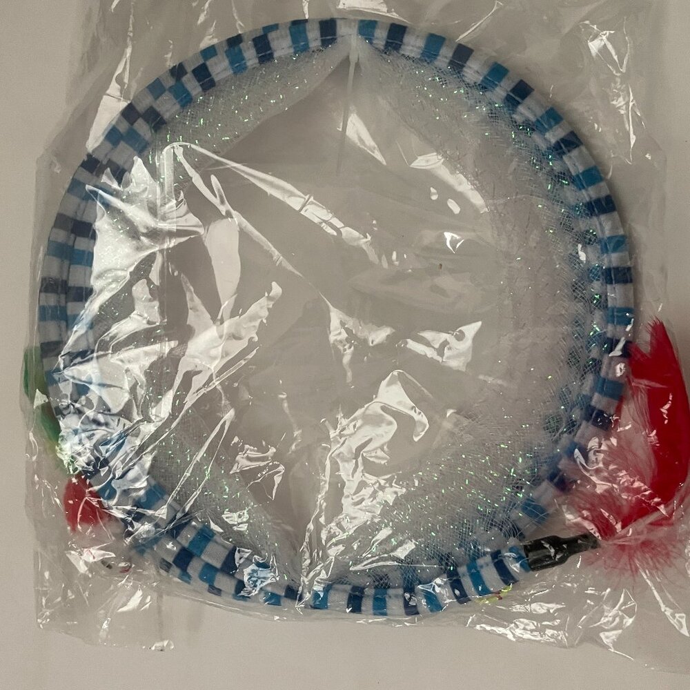 2 Cat Tunnel Toy with Sparkle & Feathers
